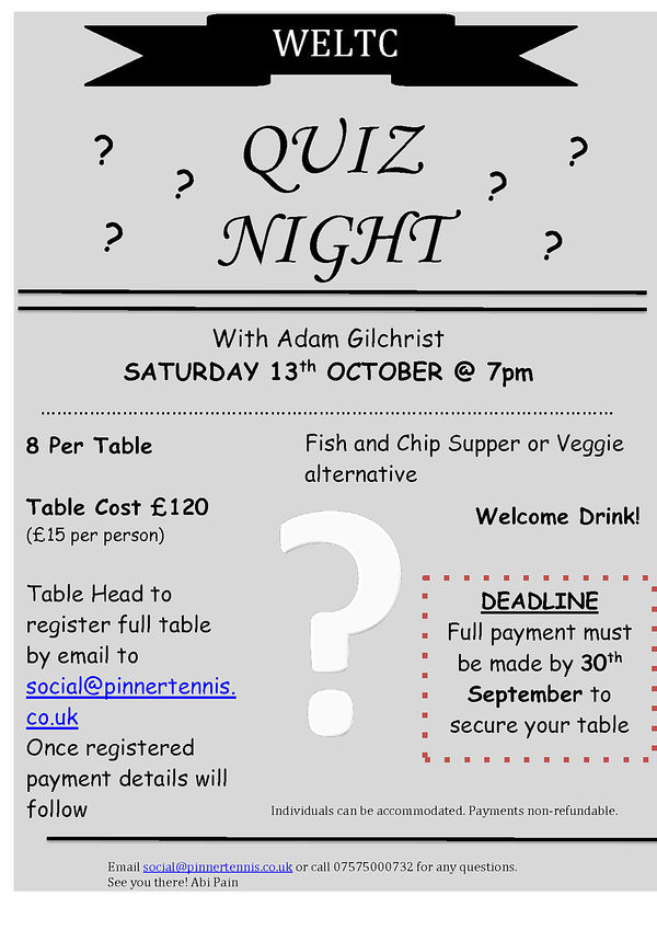 2018 WELTC Quiz Night